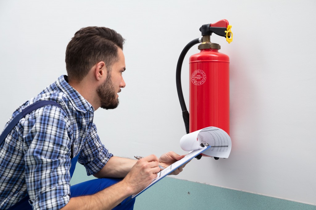 Fire extinguishers should be serviced at least once a year.