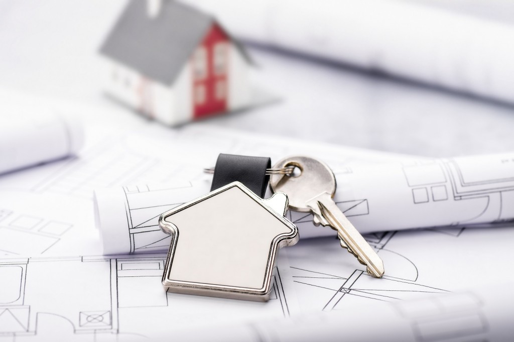 Blueprints and house as key fob