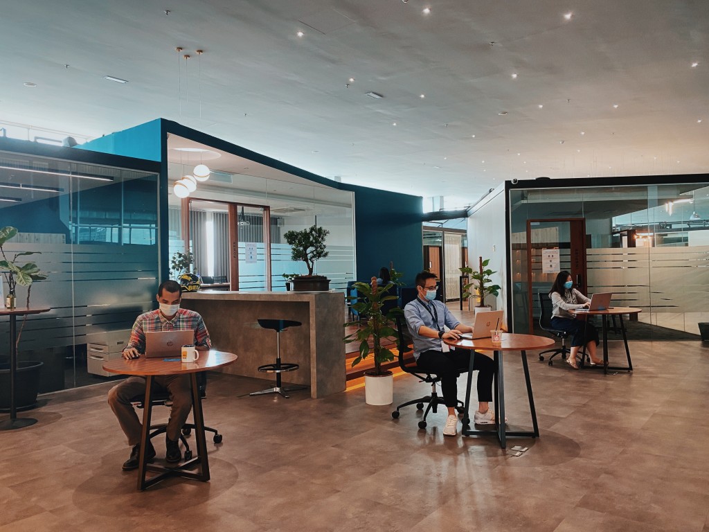 Members practising social distancing at Co-Labs Coworking