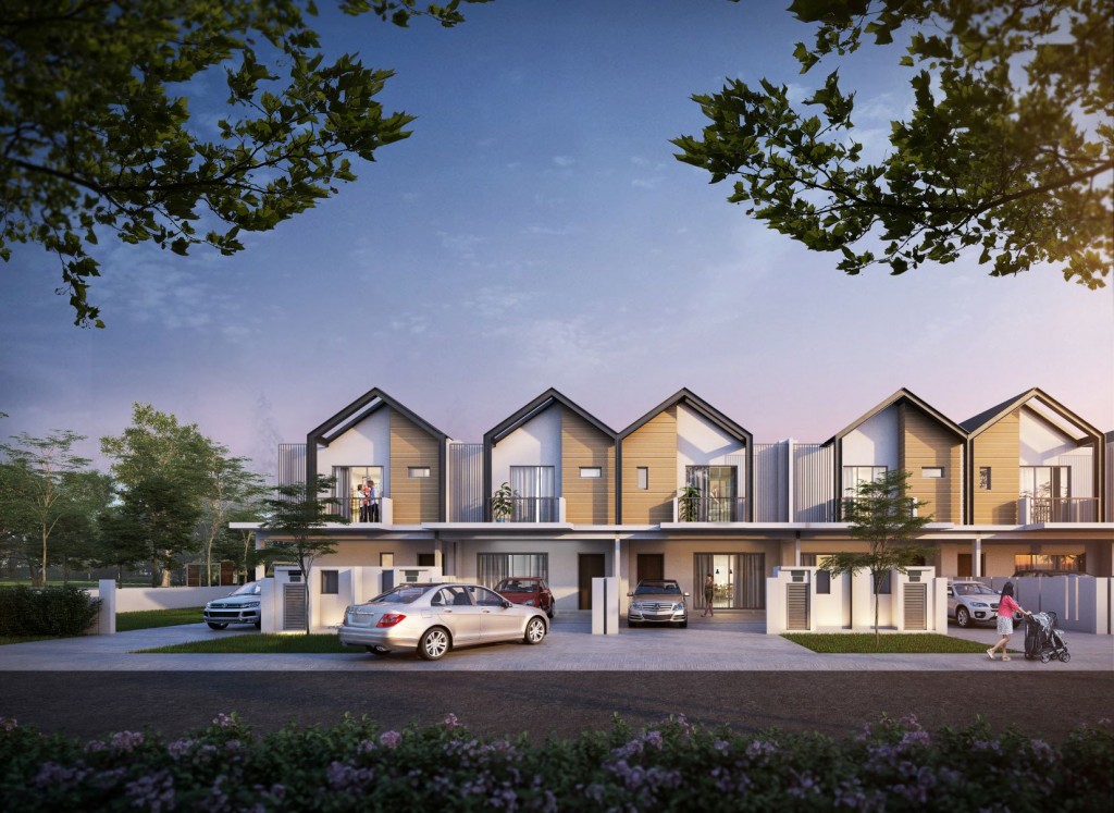 Palma Sands double-storey terrace homes at Gamuda Cove.