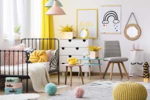 Colorful kid's bedroom interior