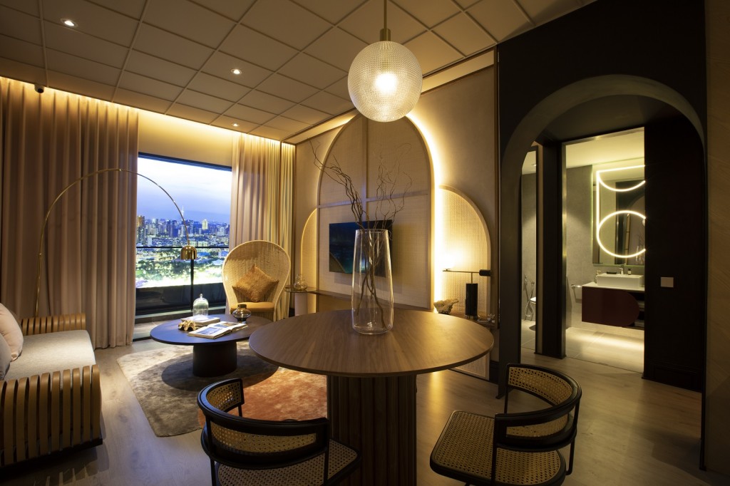 The dining and living areas are spacious.