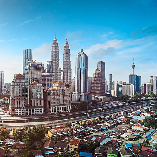An aerial view of Kampung Baru.