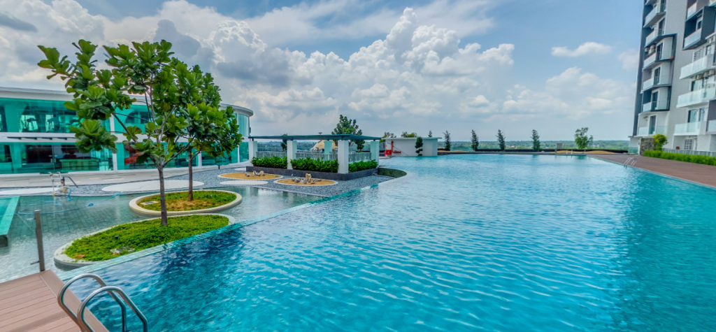 Prospective buyers are also able to tour the 63,000 sq ft recreational floor as opposed to typical property tours being confined to show units.