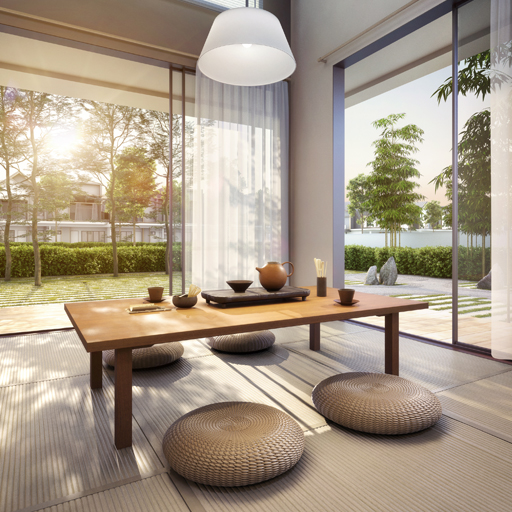 Enso Woods, Gamuda Cove features a modern, minimalist aesthetic inspired by the Japanese concept of danshari.