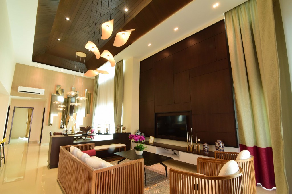 The living and dining areas of the single-storey bungalow.