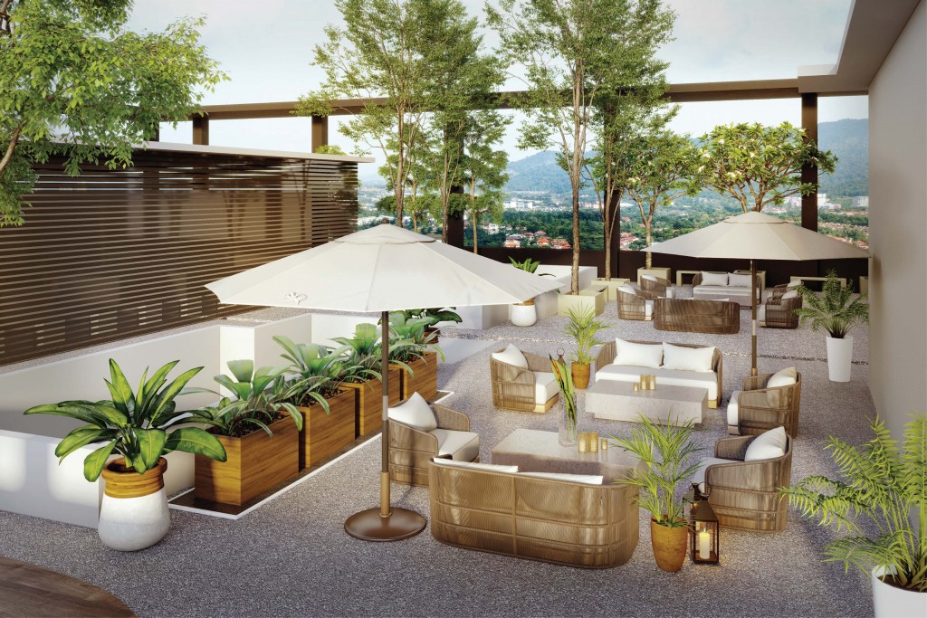 Enjoy conversations with loved ones as you watch the sun set below the skyline.