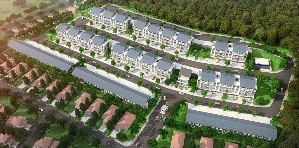  An aerial illustration of Garden Villa.