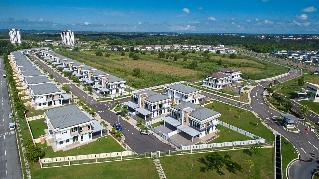 An aerial view of the semi-detached houses in the 395-acre Bandar Utama township.