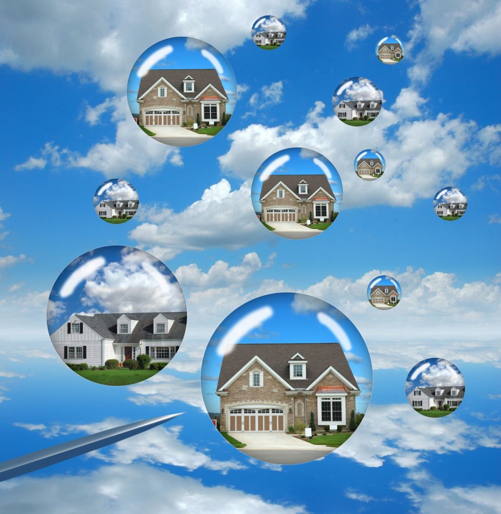 In the property market context, a housing bubble is described as a situation where prices are rapidly driven up due to artificial and speculative demand.