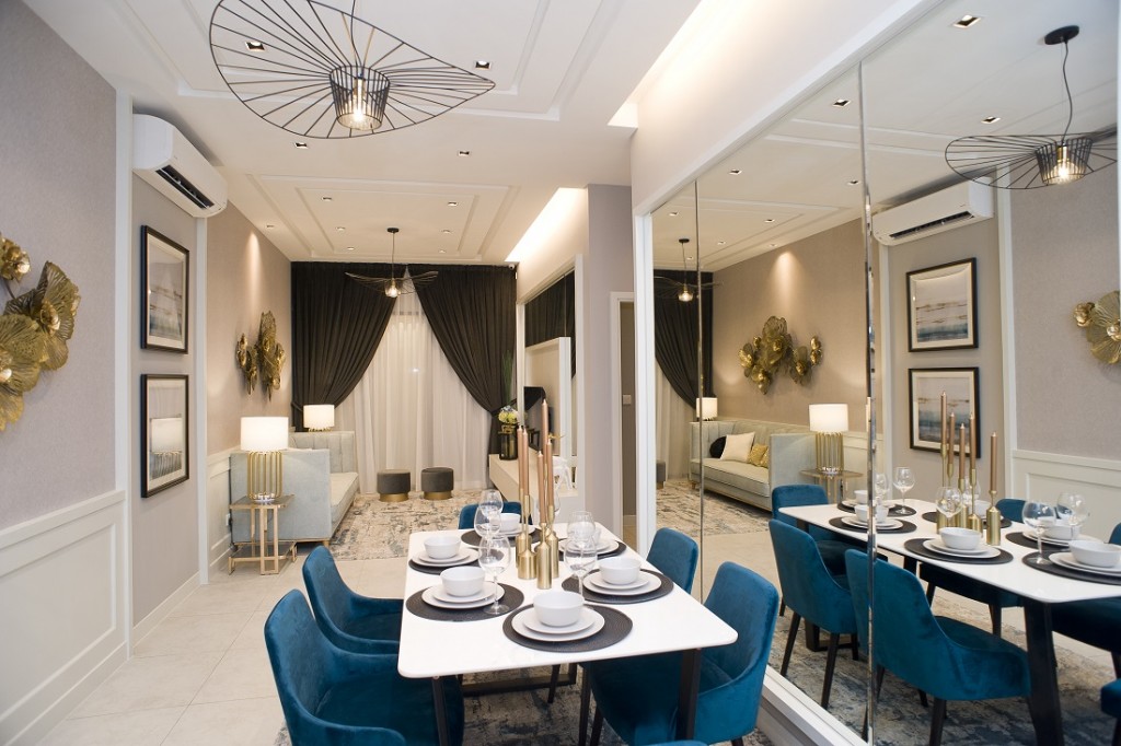 The open concept  living allows for  more flexibility.