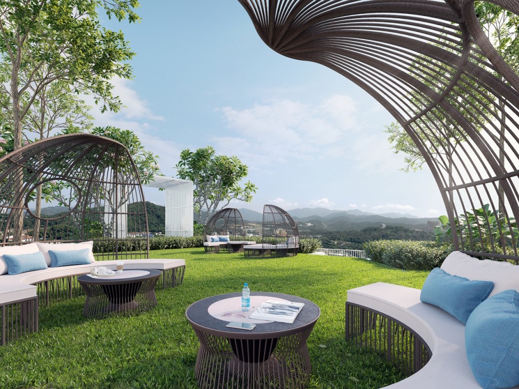 The forest veranda overlooks the beautiful landscape of Bukit Dinding.