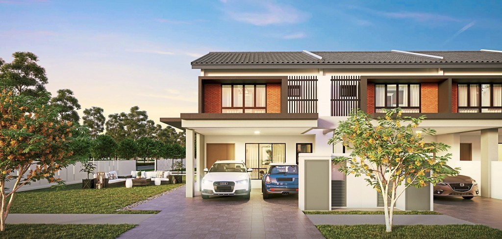 Rimbun Kiara’s two-storey terrace houses are family-oriented.