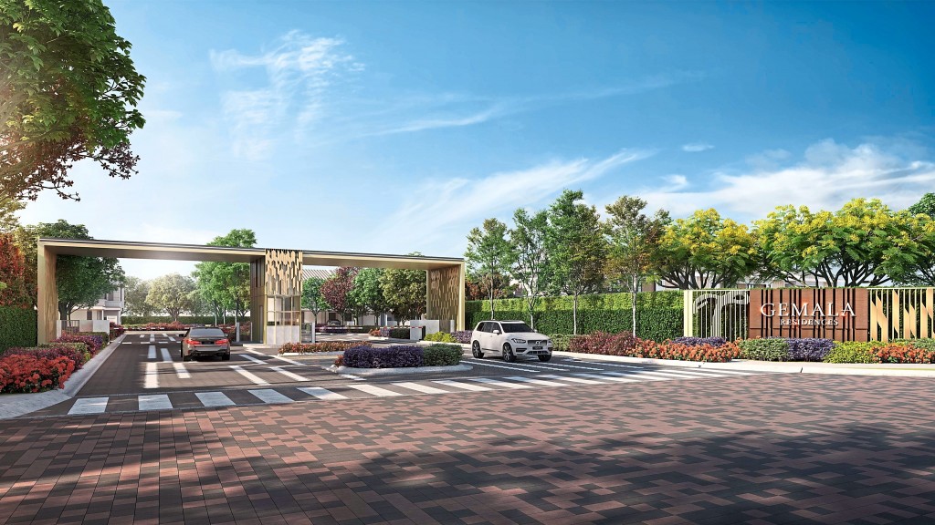 An artist impression of the main entrance to Gemala Residences
