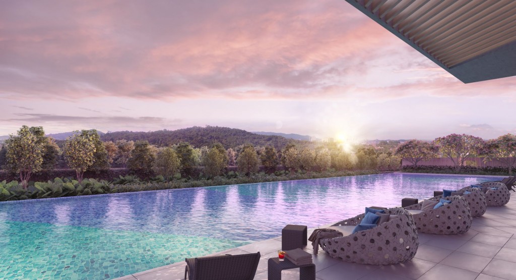 The Olympic-length swimming pool offers a relaxing dip for tired residents after a long day.