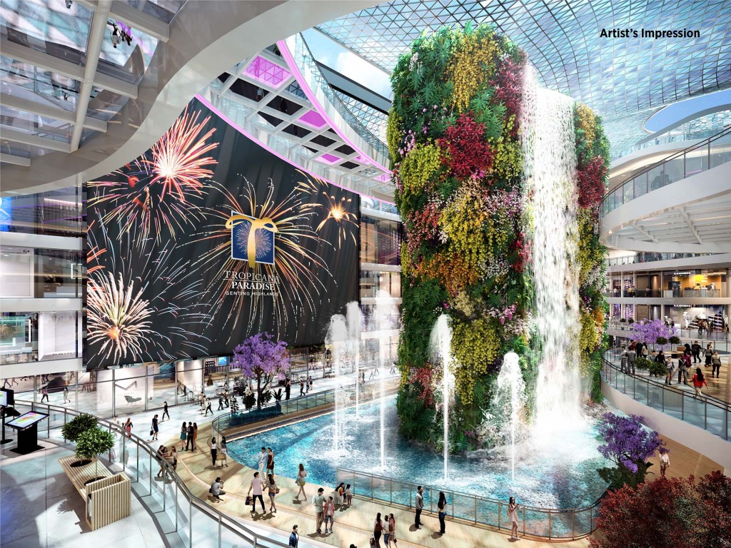 Tropicana Paradise’s proposed retail and entertainment amenities such as a multi-level glass tower, indoor theme park and convention centre.