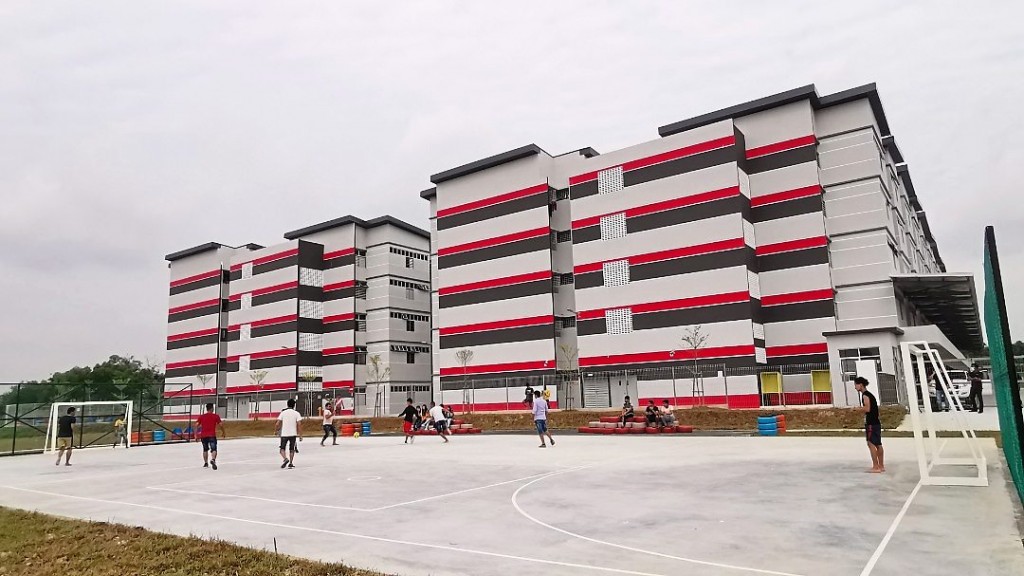 A worker’s dormitory built to complement the industrial park, complete with a one-acre Sports Park.