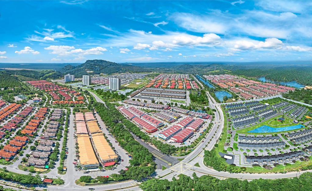 An aerial depiction of Bandar Alam Suria.