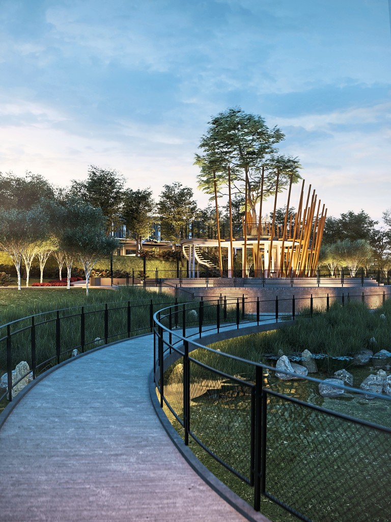 The pathways take residents on scenic routes within the park and nature areas of Resort Residence 2.