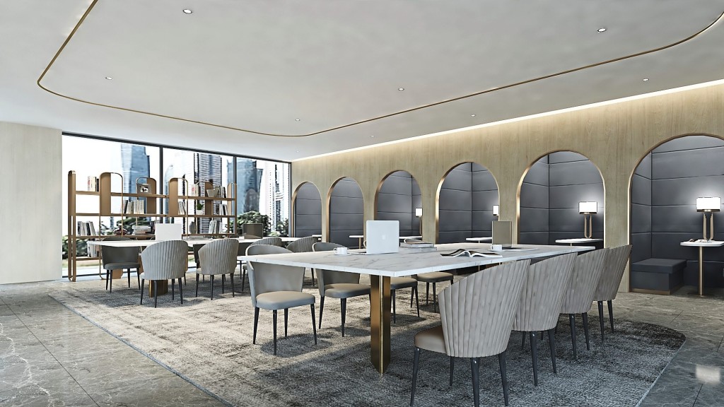 Sinaran Residences’ co-working spaces facilitate productivity and connectivity.