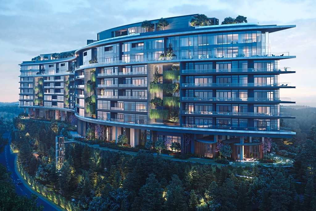 The striking form of The Cedar, designed by architects Hamiltons International.