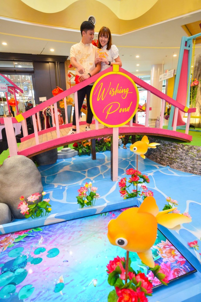 Make a wish at the Wishing Pond for good luck.