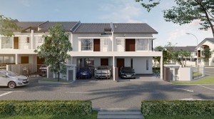 An artist impression of the double-storey linked homes in Emilia 1 and 2