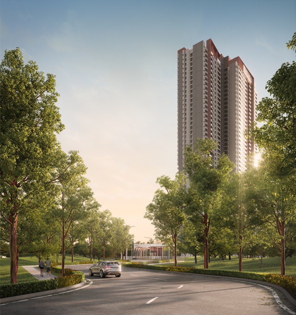 A rendering of the exclusive 500m tree-lined boulevard is part of Curvo Residences’ appeal.