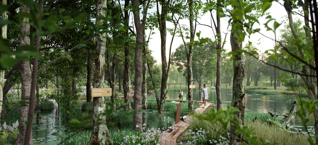 Proper walkways will allow visitors to have a closer appreciation of the wetlands.