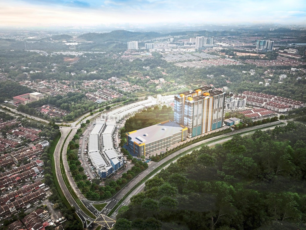 An aerial view of the project.