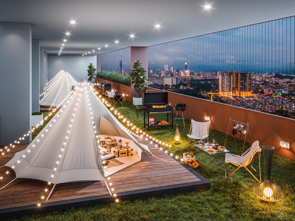 Residents can enjoy the camping experience without having to leave PSV 1 Residences.