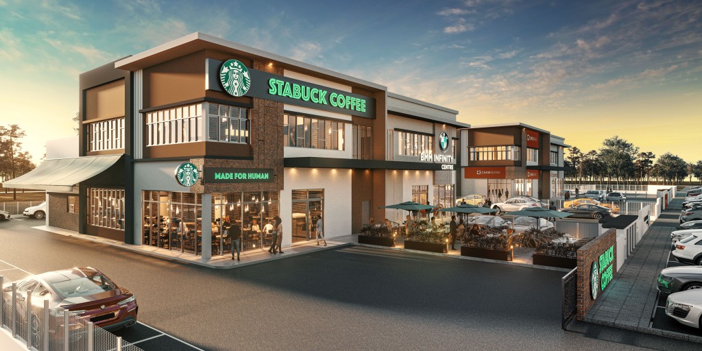 The semi-detached shops will have a land area of 70 ft x 148 ft.