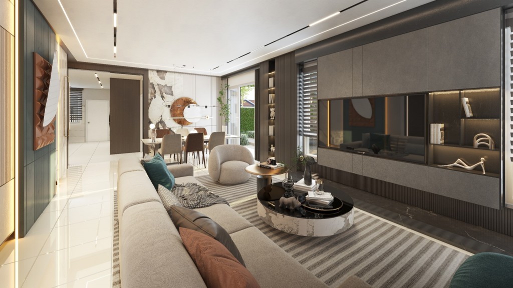 The open-layout concept of the units is both practical and promotes spaciousness.