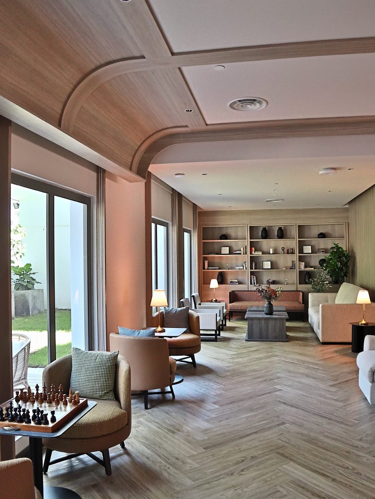 The living space gives a semblance of home with a resort feel.