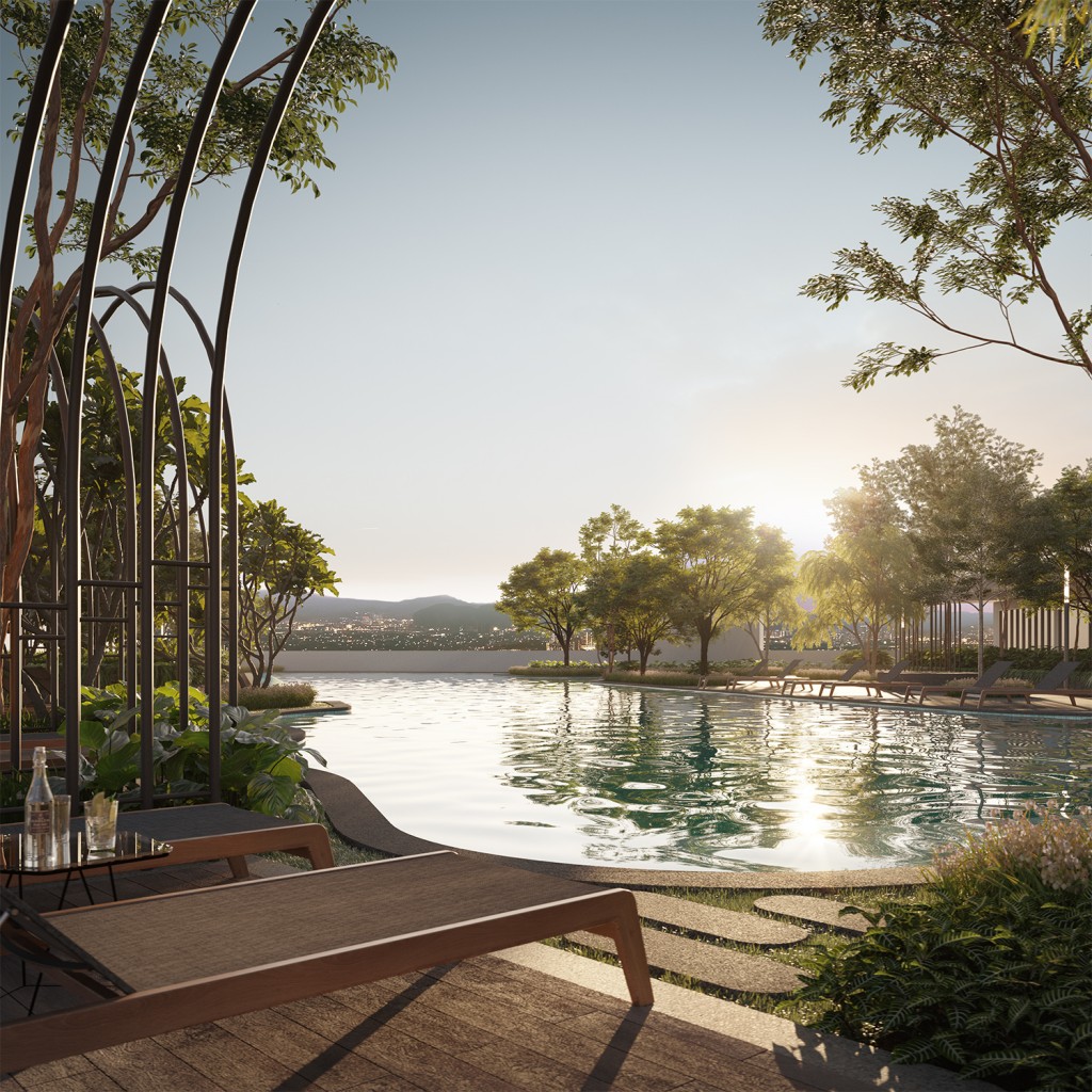 Artist impression of Curvo Residences’ Infinity Lap Pool