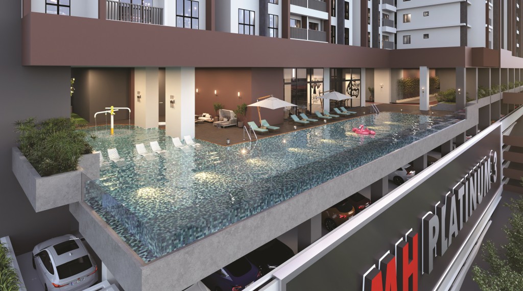 The swimming pool is designed for both exercise and relaxation.