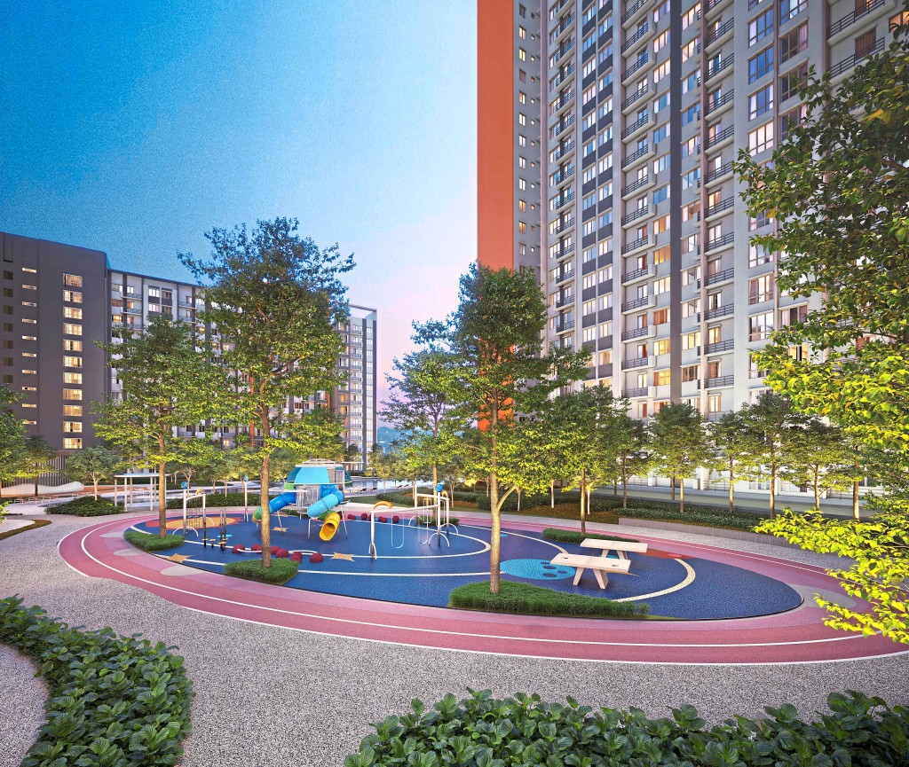  An artist impression of M Nova's children playground, where trees will be planted alongside to provide shade and a cooler environment while they play.
