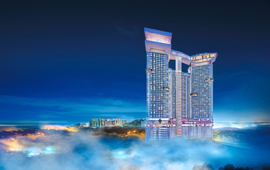 An artist impression of the Grand Ion Majestic above the clouds.