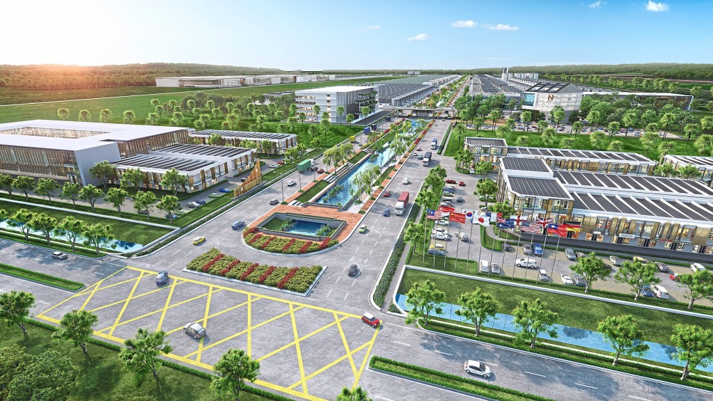 The sleek entrance of NCT Smart Industrial Park highlights its focus on innovation and technology.