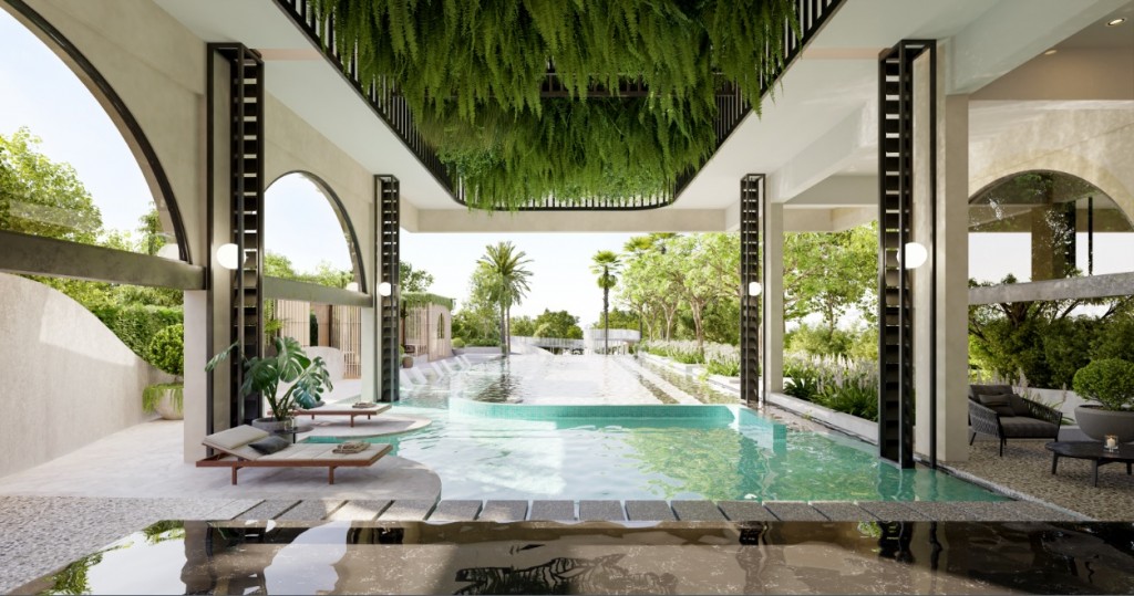 An oasis of calm with a facade that focuses on the familiar and the cultural.