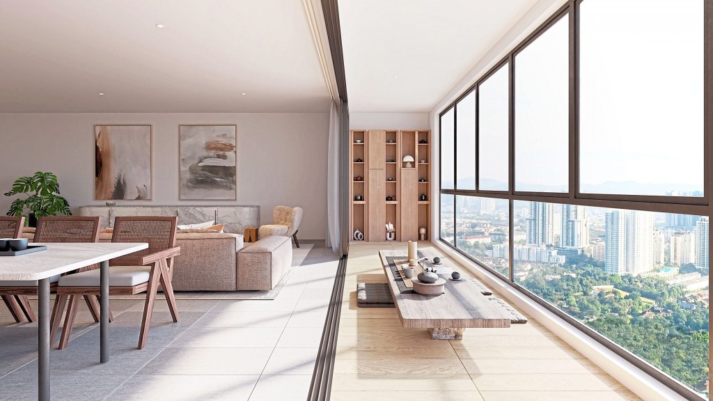 Bon Kiara’s interior features a lanai to facilitate an outdoor-like setting.