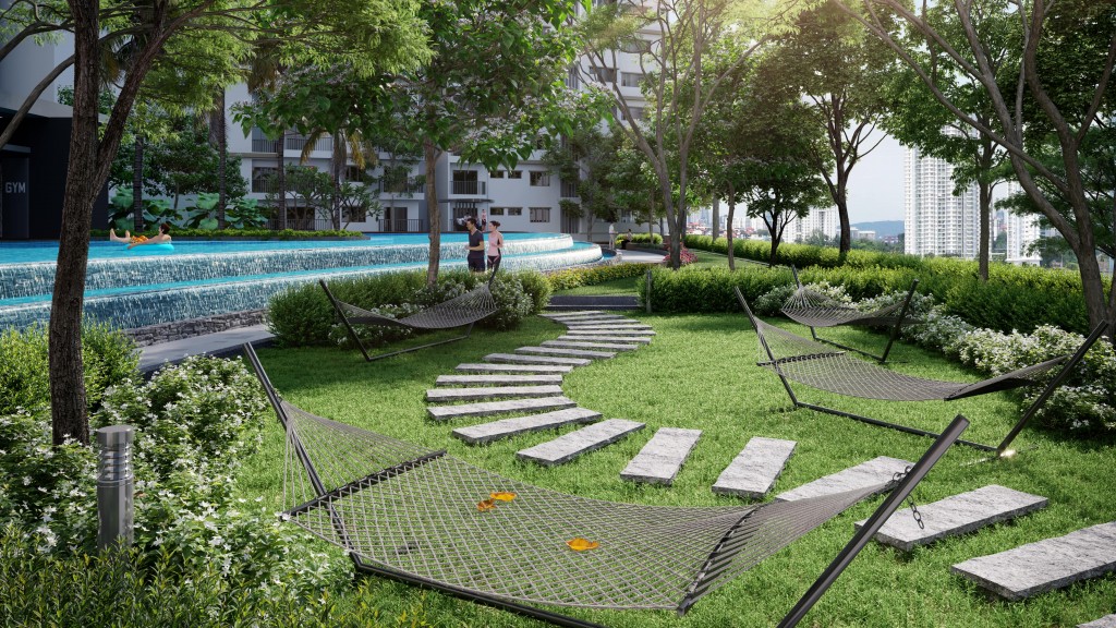 An artist’s impression of the Hammock Garden. 