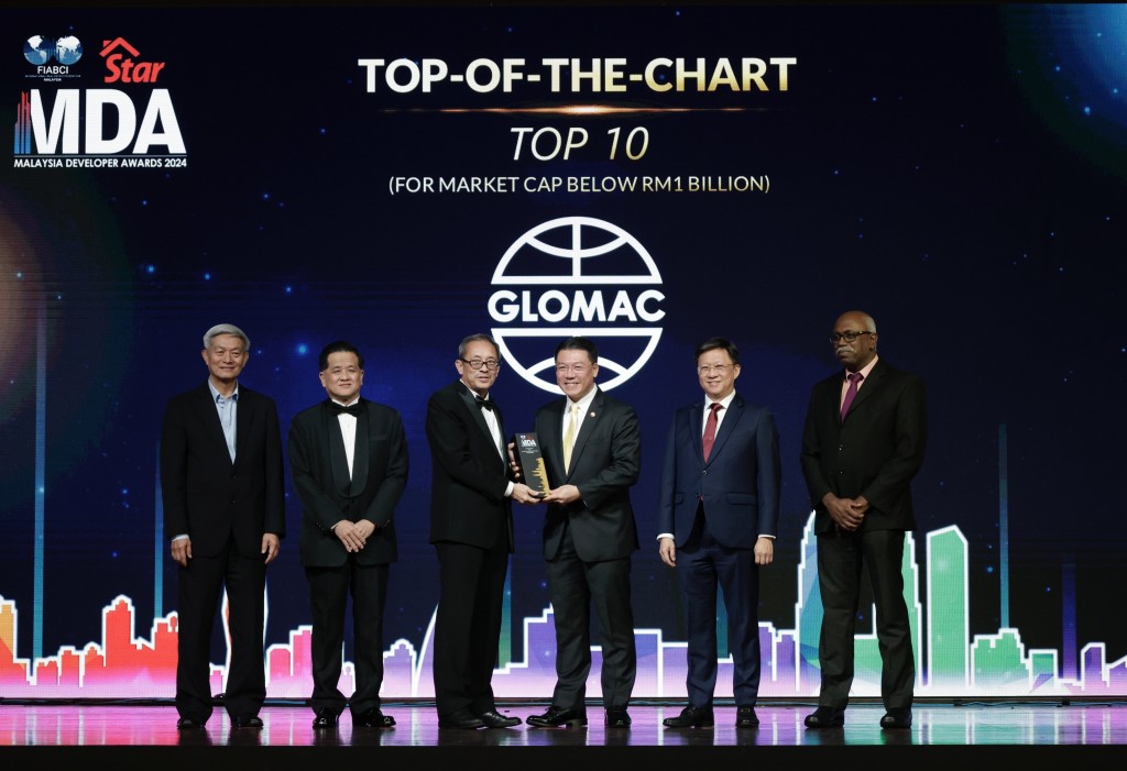 Glomac Bhd won Top 10 for Market Cap Below RM1bi at the MDA 2024.