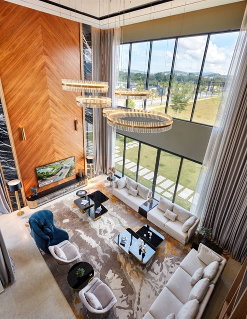 The double-volume ceiling of Resort Villa exudes an unmistakable feeling of luxury.