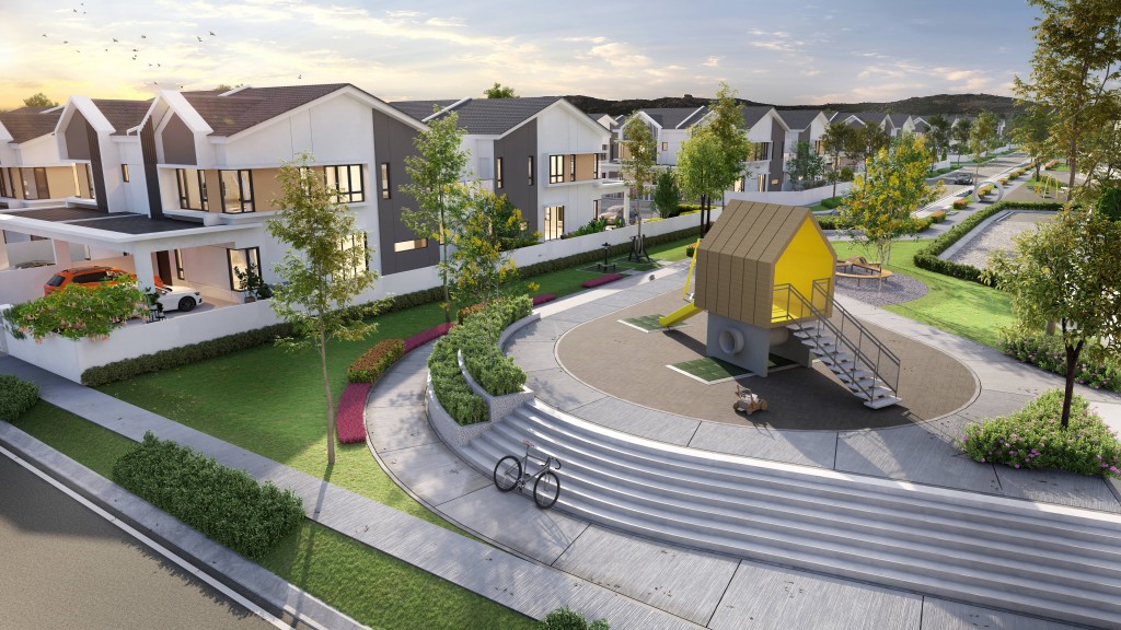 An artist’s impression of the recreation area at Suria Heights.