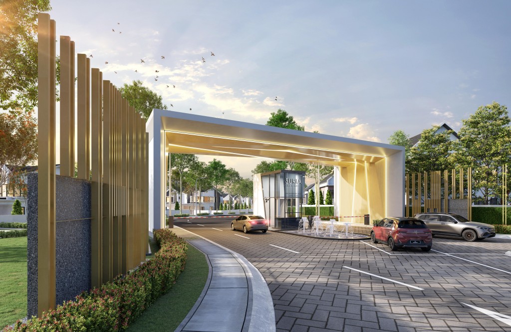 A visualisation of Suria Heights’ grand entrance.