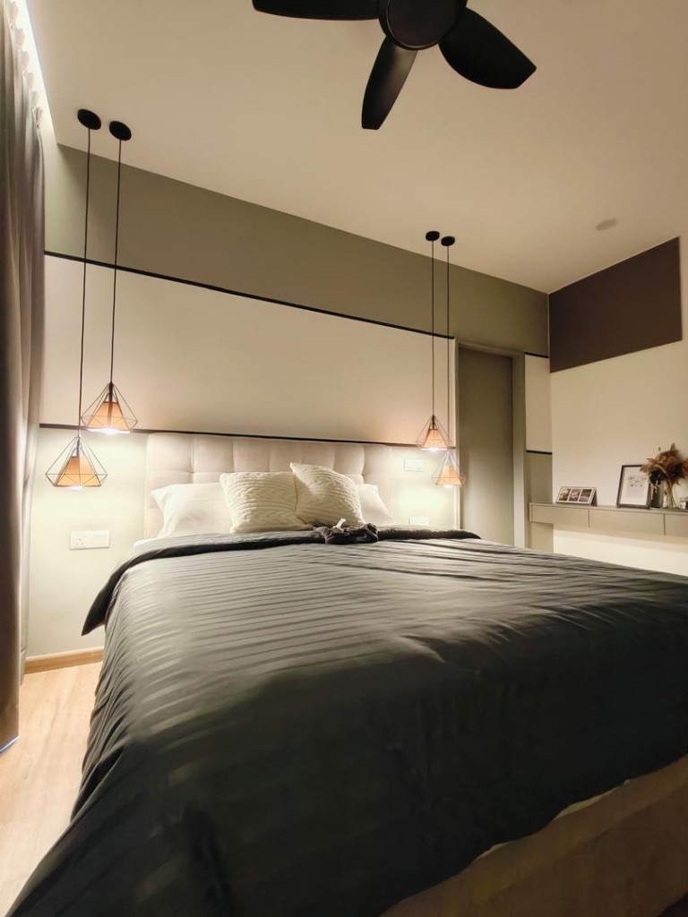 The master bedroom can easily house a queen-size bed with room to spare.