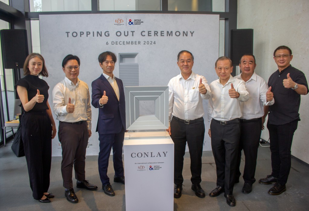 (From left) Mitsui Fudosan (Asia) Malaysia business and residential development senior managers Keiko Imaeda and Khoo Kok Chen, Masayoshi, E&O executive chairman Datuk Seri Tee Eng Ho, Kok and E&O executive director Datuk Tee Eng Seng and project director Michael Tan.
