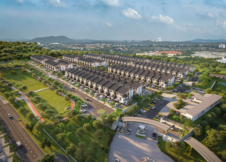 An artist’s impression of Senna Puteri, IOIPG’s new 117-acre township set amidst Salak Tinggi’s sunny green hillscapes.