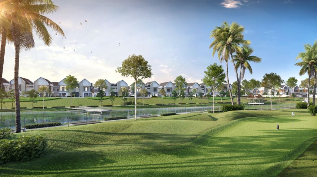 An artist’s impression of Suria Heights, with its scenic surroundings and a golf course within the vicinity.